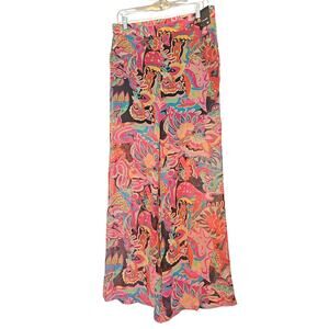 NWT New York & Co Palazzo Pants Womens Medium Flowy Pink Boho
